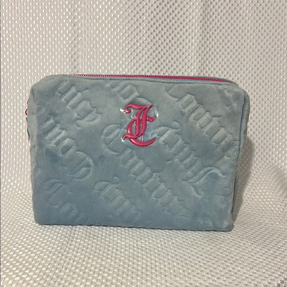 Juicy Couture Pink and Dusty Blue Quilted Cosmetic Case
